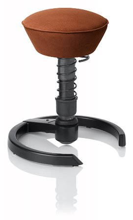 SWOPPER CLASSIC 3D-Aktiv-Bürostuhl Hocker Sitzpolster Normal, Farbe choco, Fussring mit Metallgleiter, Feder MEDIUM, Basis Anthrazit, Federfarbe wie Basis (SWOP20)