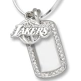 Los Angeles Lakers Logo 3/8in on Sterling Silver Mini Dog Tag