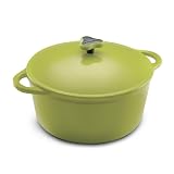 Rachel Ray 7-Quart Round Cast-Iron Dutch Oven, Green