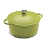 Rachel Ray 7-Quart Round Cast-Iron Dutch Oven, Green