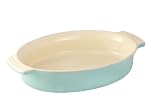 Le Creuset Stoneware Oval Stoneware Dish, Satin Blue,  28 cm