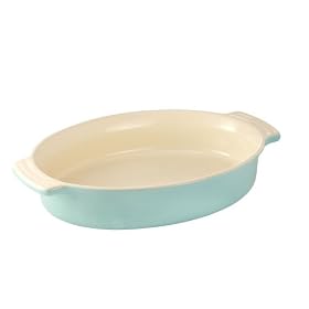 Le Creuset Stoneware Oval Stoneware Dish, Satin Blue,  28 cm