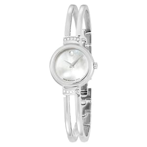 Movado Women's 606353 Harmony Stainless-Steel with Diamonds Mother of pearl Round Dial Watch from Movado