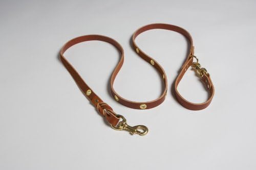 Tan Leather Teaching Lead: Dogs Over 40lbs