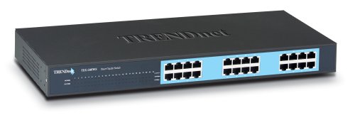 TRENDnet 26-Port Gigabit Web Smart Switch (24x 10/100/1000Mbps Auto-Negotiation and Auto-MDIX ports, 2x Mini-GBIC)TEG-240WS (Black) On Sale