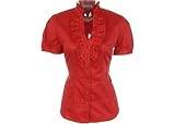 Petite Bay Studio Career Solid Ruffle Front Blouse
