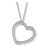 Diamond Heart Necklace 14K White Gold Diamond Pendant