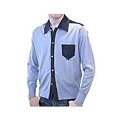 Evisu "Denim trimmed" shirt