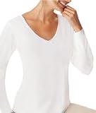 Cuddl Duds Women's Lace Edge Long Sleeve V-neck