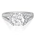 Luxury Engagement Rings: 2 1/3ct Round Center Diamond Engagement Ring in 14k White Gold