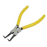 uxcell スナップリングプライヤー　スナップリングプライヤ　内部ベントサークリッププライヤー　4-18mm　イエロー　ブラック　炭素鋼