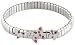 Butterfly: Thin Curved Bracelet with Cut-Out Heart and Red Cubic Zirconia by Nomination Charms
