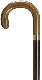Walking Cane - Men's imported English crook shaped marblized handle with gold band on a walnut shaft, 36  long with rubber tip