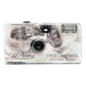 10 Pack Personalized Silver Ring Wedding Cameras - Matching Table Cards Included - 27 Exposures -... by Domestic Distributors
