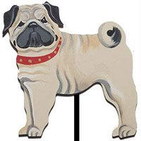 Hand Painted Dog Breed Garden Stake Pug