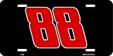 #88 Black Background License Plate