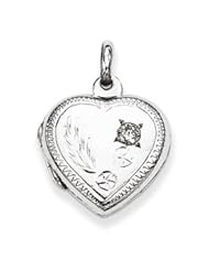 Genuine IceCarats Designer Jewelry Gift Sterling Silver Heart Locket W/Cz