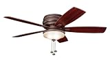 31GpY r4M3L. SL160  Kichler Lighting 300119TZ Windham 52 Inch Ceiling Fan with Reversible Teak/Cherry Blade and Integrated Light Kit, Tannery Bronze Reviews