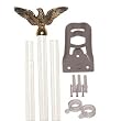 Flag Pole Set - Wall Mount - White
