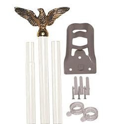Flag Pole Set - Wall Mount - White