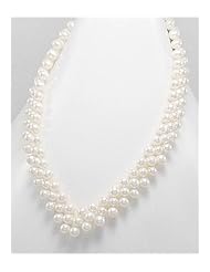 White (Natural) Fresh Water Pearl Necklace In 92.5 Sterling Silver