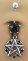 Belly Navel Goth Wiccan Wicca Pentacle Ring body jewelry piercing bar
