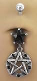 Belly Navel Goth Wiccan Wicca Pentacle Ring body jewelry piercing bar