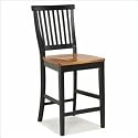 Home Styles Wood Counter Height Kitchen Stool in Black and Oak Finish