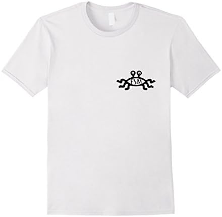 Men's Spaghetti Monster Pocket Funny FSM Atheist T-Shirt XL White