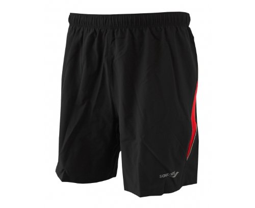 Saucony Men's Run Lux II Short, Medium, Black/Strong Red