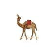 Olive Wood Camel With Red Saddle (7"H).