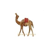 Olive Wood Camel With Red Saddle (8H).