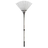 Barnel B999 Adjustable Width Aluminum Telescoping Handle Steel Head Fan Rake