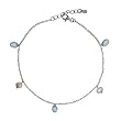 Blue CZ and Freshwater Pearl Drop Anklet