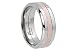 Titanium Ring with IP Rose Gold Crystal Hammered Center