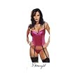 BLACK or FUCHSIA Classy Stretch Starlet Satin and Lycra Bustier Set with Stockings Too!