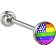 Surgical Steel RAINBOW FLAG Gay Pride Barbell