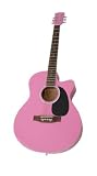 41 Pink YMG Acoustic Cutaway Guitar with FREE Guitar Stand