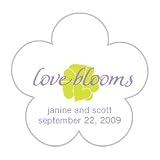 White with Lavender Flower Shaped Stickers