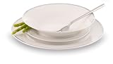 Premier Housewares 12-Piece Rim Dinner Set, Platinum