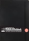 Monsieur Notebook Leather Journal - Black Ruled Large (Monsieur Notebook Ruled, 24-lb Ivory)