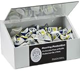 Rackems 60-Pair Foam Ear Plug Dispenser with Lid, Clear Plastic