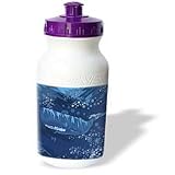 Kike Calvo Photography Illustrations by J.Carrasco - Sperm whales dives into the blue ocean - Water Bottles