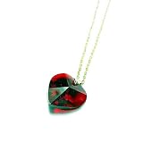 31Gqfe8yLUL. SL160  Heart Swarovski Austrian Siam Pendant on 16 Ball Chain
