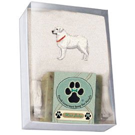 Single Gift Box with Great Pyrenees Soap and Towel