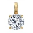 1.00 Carat G/I1 Round Certified Diamond Solitaire Pendant in 18ct Solid Yellow Gold