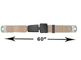 2-Point Lap Seat Belt, Tan, 60 Inch Length, with End Release Button