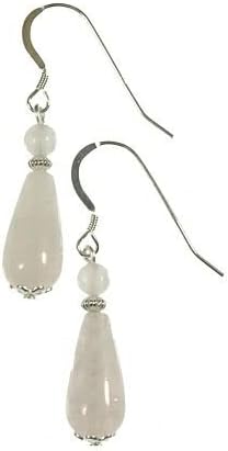 Rose Quartz Teardrop Bead Earrings