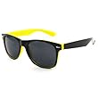 Nerd Sonnenbrille Wayfarer Stil Brille Pilotenbrille Vintage Look - Ca 100 verschiedene Farben/Modelle wählbar (Gelb Schwarz Farbverlauf TCWYB)