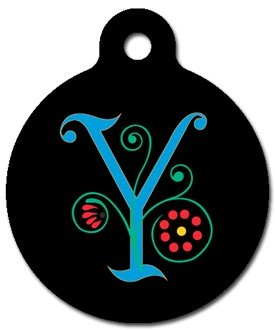 Monogram Letter Y Pet ID Tag for Dogs and Cats